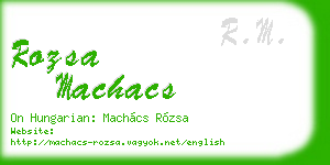 rozsa machacs business card
